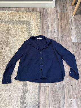 Vineyard Vines Deep Navy Cotton Gauze Shirt